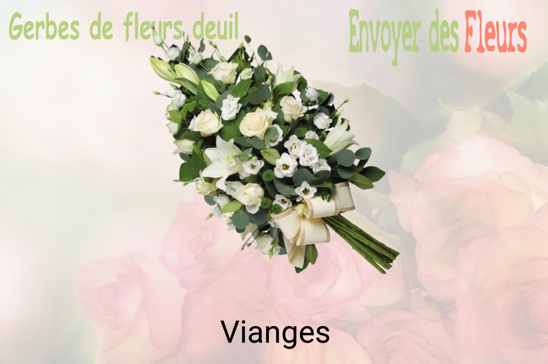 Gerbe de fleurs de deuil livrée à Vianges